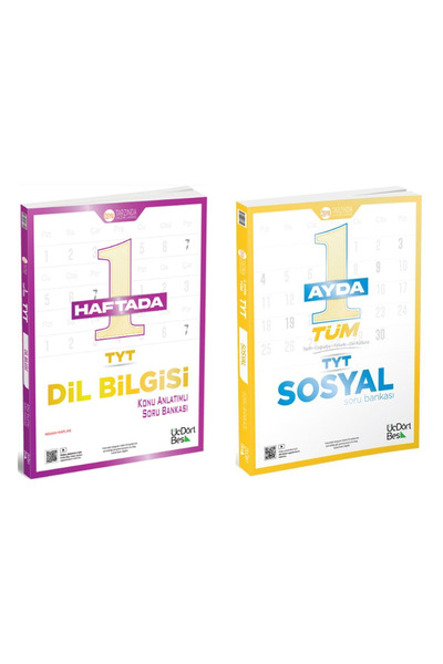Bi bigelio Üçdörtbeş 1 Ayda Tüm TYT Sosyal Bilimler ve Dil Bilgisi Soru Banka...