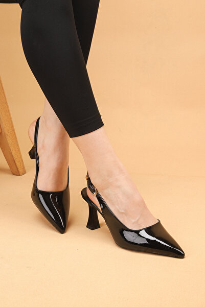 Nilsa Shoes Γυναικεία βραδινά παπούτσια με χοντρό τακούνι και αγκράφα, ψηλοτά...