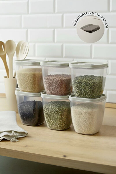 Kitchen Life Δοχείο αποθήκευσης αλευριού μεγάλου μεγέθους 6 τεμαχίων, στεγανό και με ηλεκτρική σκούπα 2500 ML - Δοχείο απορρυπαντικού με μαλακό καπάκι