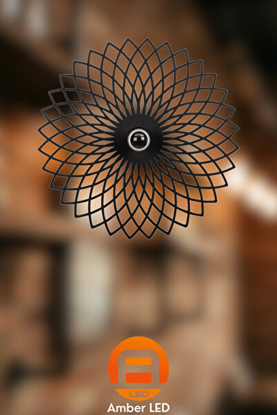 AmberLED مصباح معلق فردي بإضاءة معدنية أنيقة، أسود، متوافق مع E27
