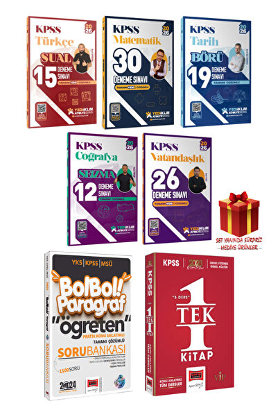 Yediiklim Yayınları KPSS 2026 Türkçe Matematik Tarih Coğrafya Vatandaşlık Den...