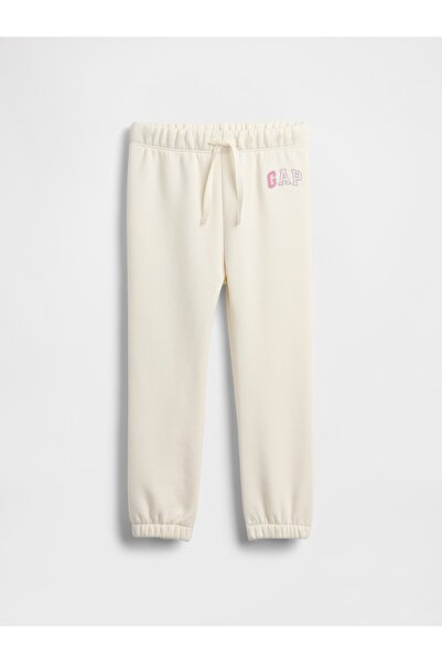 GAP Kız Bebek Kırık Beyaz Relaxed Logo Pull-On Jogger Eşofman Altı