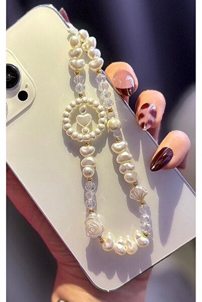 MİRAZ TASARIM Ring/Blossom and Crystal Beaded Phone Charm Phone Strap Bag Acc...