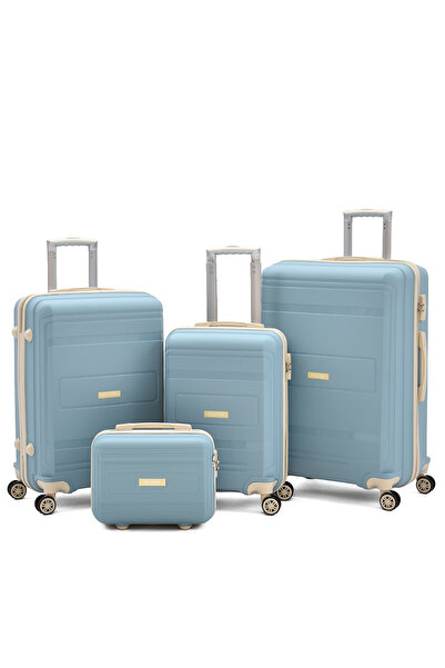 ELATAE V305 4’lü Polipropilen Kırılmaz Valiz + Makyaj Seti – Ultra Hafif, Geniş Hacim, Şık Tasarım