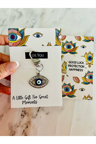 Talia&Talia Stylish Evil Eye Keychain – Crystal Stone, Symbol of Protection and Luck Gift