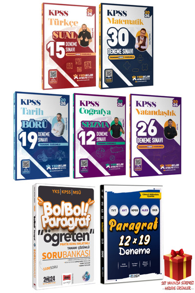 Yediiklim Yayınları KPSS 2026 Türkçe Matematik Tarih Coğrafya Vatandaşlık Den...