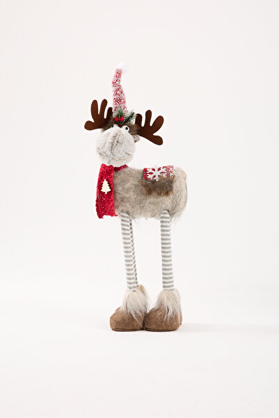 BENMODA Işıklı Noel Geyiği Biblo Yılbaşı Dekoru Peluş Figür Büyük Boy