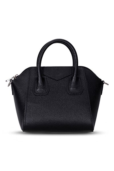PLM Lorenza Hakiki Deri, El Yapımı, Kadın Çantası, Siyah, Small
