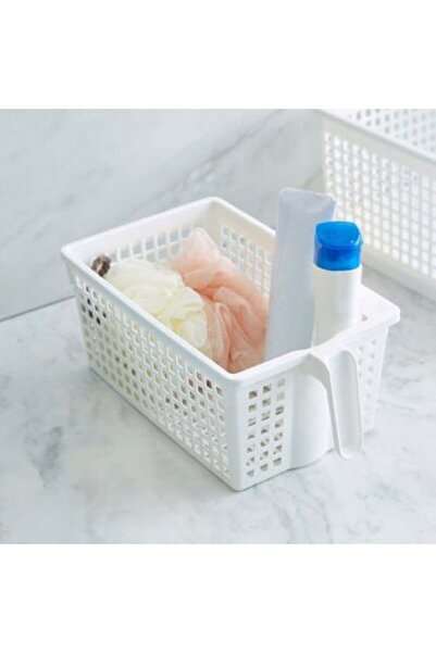 Generic Small plastic storage baskets with handles, 6 pieces