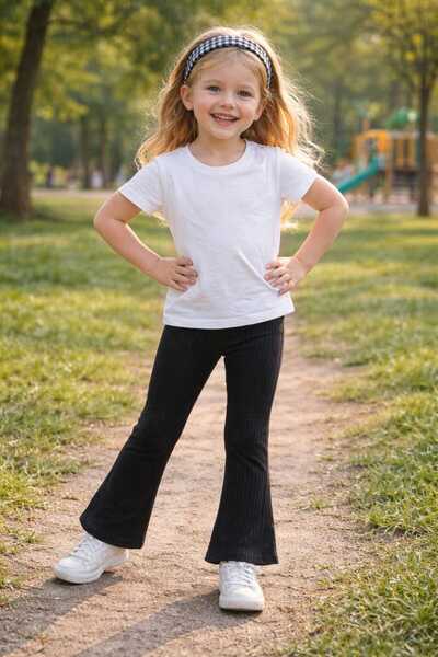 Tuess Siyah Triko Kız Çocuk Taytı