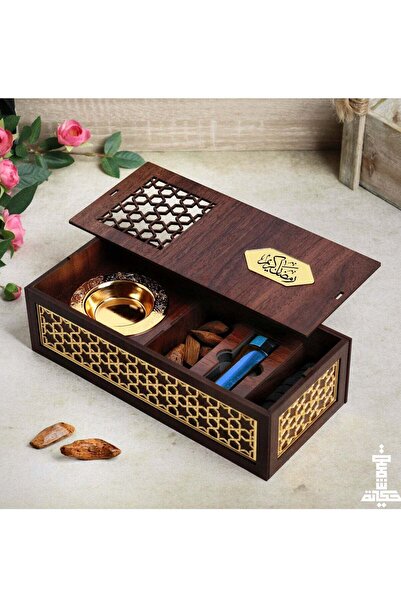 Story of candle مبخرة مع تأتي بعبارة "رمضان كريم" مع عود مروكي و ولاعة و فحم