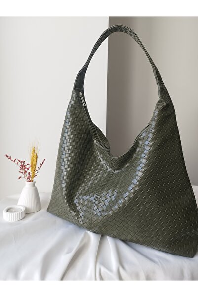 VivazzaLuxe Vintage Model Knitted Pattern Leather + Large Size Women's Hand, ...