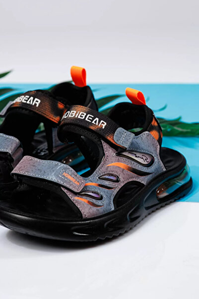 Zaira Sandale baieti negre din material textil Aris #21899 - 38