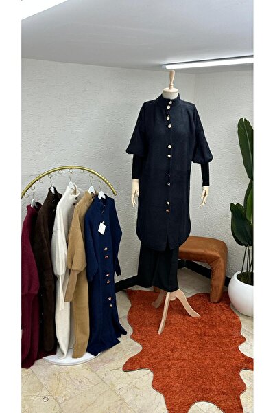 MEİLİN Black Hakim Collar Angora Cardigan