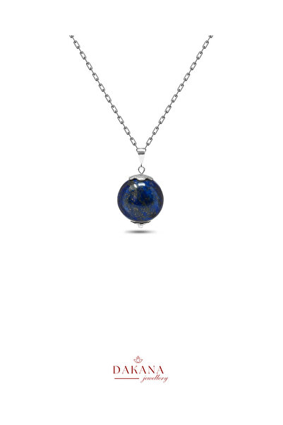 DAKANA JEWELLERY Sertifikalı Lapis Lazuli Taşı Terazi Burcu Doğal Taş Kolye