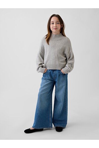 GAP Kız Çocuk Mavi Low Rise Easy Baggy Jean Pantolon