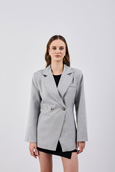 HG DESIGN Belden Oturmalı Poliviskon Blazer Ceket