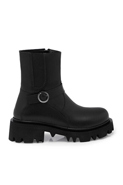 Tergan Siyah Hakiki Deri Kadın Bot - K25K1BT68458-A23