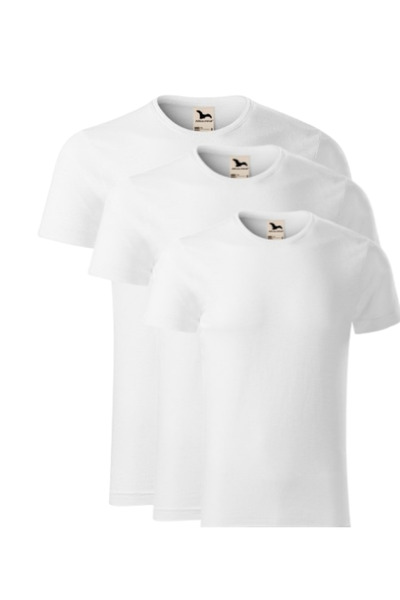 Malfini Set 3 Tricouri Albe Scoala Copii Bumbac 100% Unisex