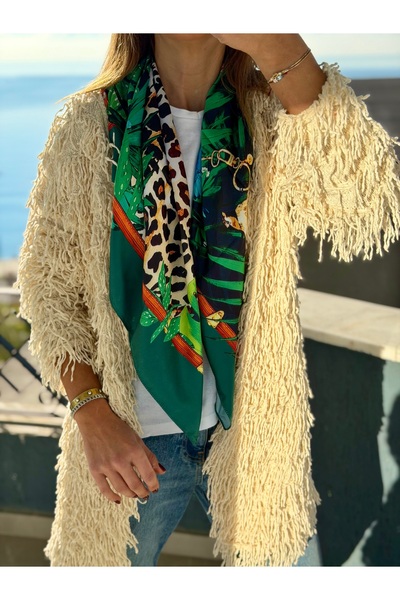 who knows ¿ Patterned Scarf Foulard 100X100Cm Women's Clothing Accessory