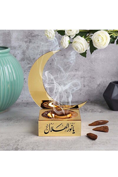 Story of candle رمضان ، مبخره بخور بهلال رمضان مصنوعه من الاكريليك اللامع ، ت...