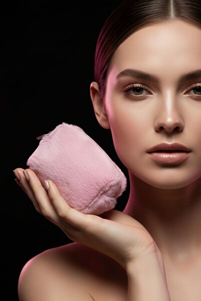 monangel حقيبة مكياج نسائية صغيرة الحجم مع سلسلة مفاتيح من القطيفة