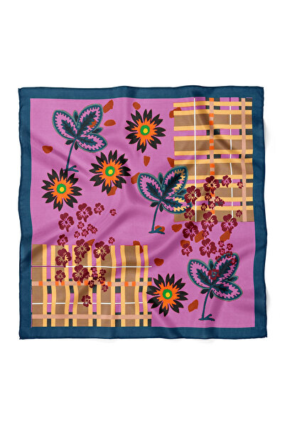 nehir eşarp Eșarfă Bandană cu model floral și pătrat colorat 70x70 cm