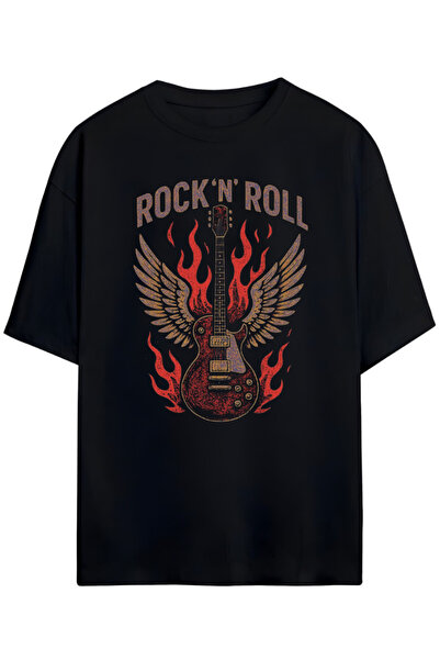 Pandorica's تي شيرت قطني للجنسين بتصميم روك أند رول