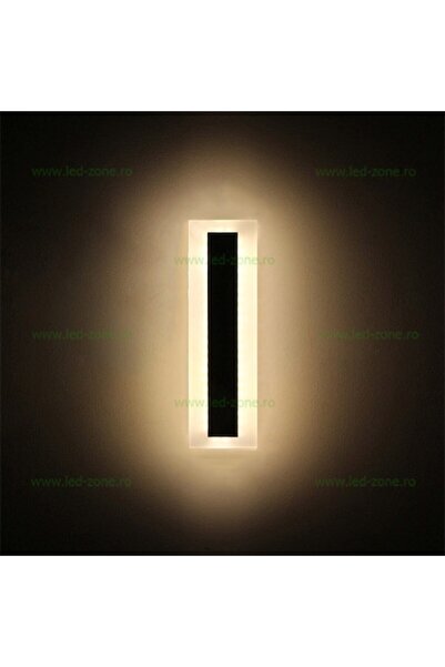 LEDZONE LED Exterior Wall Light Black 30cm LZ904, 8W, Warm Light