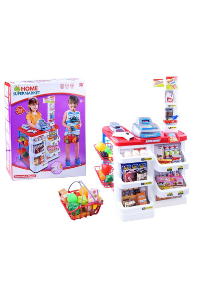Jokomisiada Fully equipped children's supermarket, cash register, scanner, basket, and accessories included
