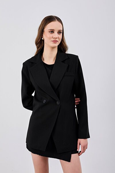 HG DESIGN Belden Oturmalı Poliviskon Blazer Ceket
