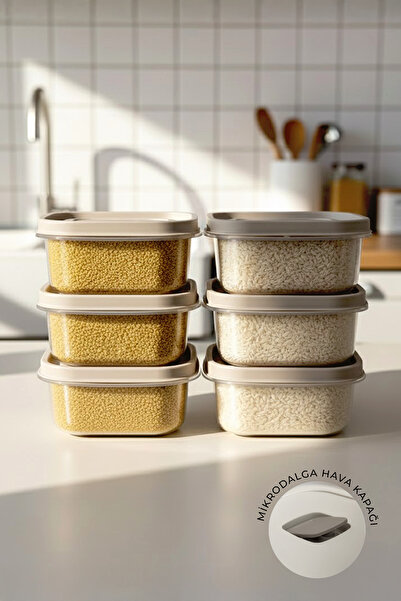 Kitchen Life 6-Piece Leak-Proof Vacuum Large Size Flour Food Container 1000 m...