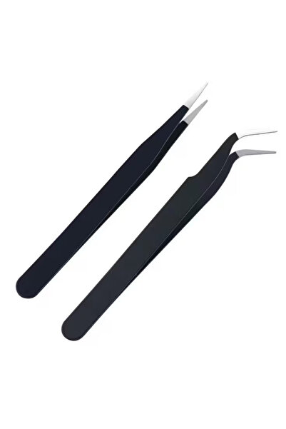 Kolbi Craft 2'li Paslanmaz Çelik Sticker Cımbızı Seti Sivri Uç Eğik Uc Düz Uc...