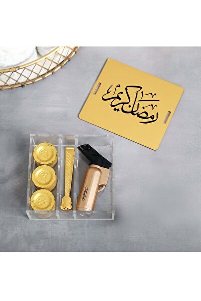 Story of candle مجموعة فاخرة من مستلزمات البخور في علبة تحمل عبارة "رمضان كريم"