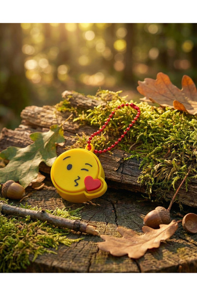 Grifon3D Blue Switch Mechanical Stress Keychain with Heart Kiss Emoji Design ...