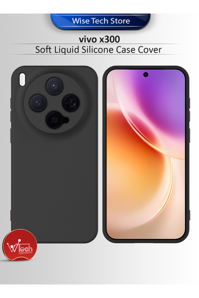 Wtech غطاء حماية من السيليكون السائل الناعم لهاتف فيفو x300 5G 2025