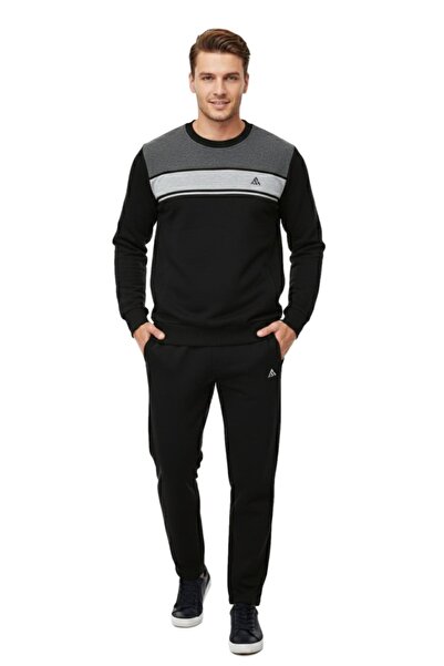 BAGLAN Set de trening pentru bărbați cu 3 fire cu gâtul în formă de O 3295 BGL-ST04997