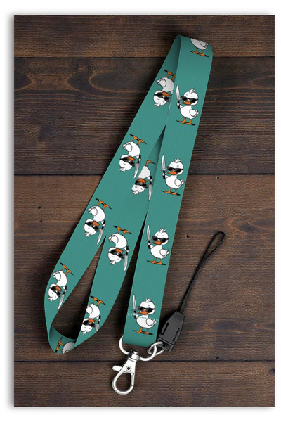 Mia Aurora Bıçaklı Sevimli Ördek Desenli Yeşil Boyun Askı İpi Telefon Anahtar...