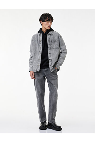 Koton Regular Waist Cotton Vintage Straight Fit Jean Trousers