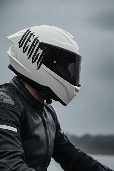 Banxtre Kask için Sticker Gotik Yazı Tipiyle Death Sticker Etiket (Tek Taraf)