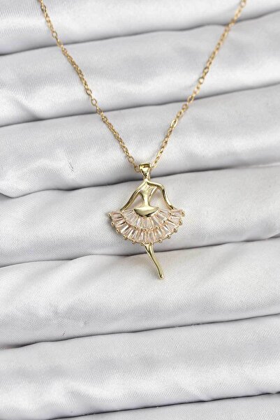 Clariss 316L Steel Chain Gold Color Ballerina Model Women's Necklace