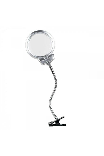 byhodi 2.5X130 mm 5X24 mm Led Illuminated Magnifier, Table Top Metal Hose Latchg15124C