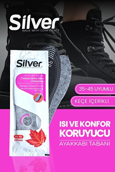 Silver Isı Koruyucu Keçe Ayakkabı Tabanlığı - Sıcak Tutan Kışlık Taban (35-45)