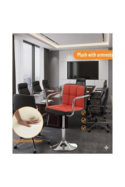 LAOBAN Height Adjustable Bar Stool, PU Leather Swivel Counter Chair 360 Degree Rotation,