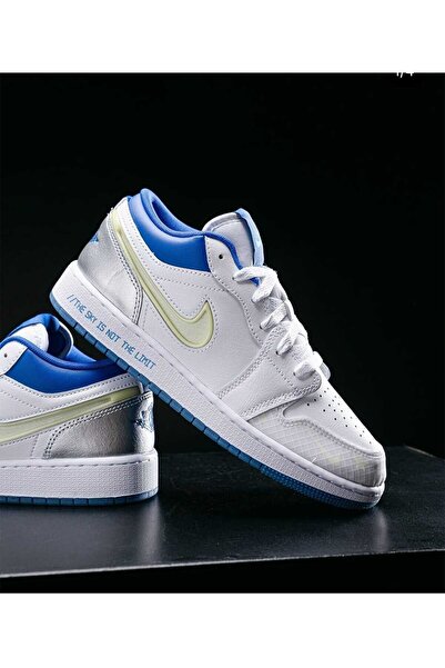 Nike Air Jordan 1 Low Unisex Beyaz Mavi Sneaker Spor Ayakkabı (Blue Sport )