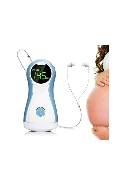 SSMEDIA Aparat pentru detectarea batailor inimii si pulsului fatului, LCD si casti, pentru gravide, albastru