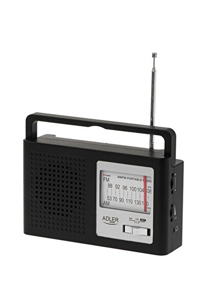 adler Portable radio, AM/FM, telescopic antenna, 4W, black
