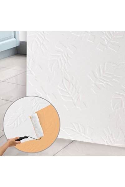 TİNK Kendinden Yapışkanlı 3D Duvar Paneli Boyanabilir Dekota 60x60 cm Yaprak ...