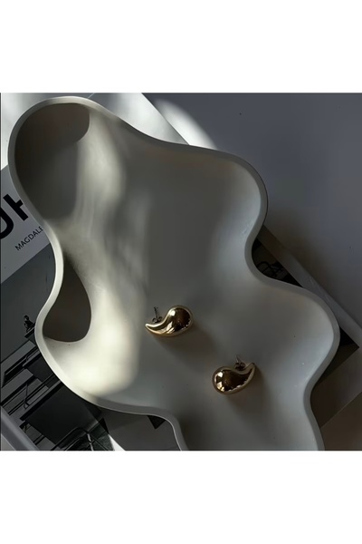 Heaven Earth Modern Dalga Tasarımlı Dekoratif Tabak – Çok Amaçlı Lüks Ev & Ma...