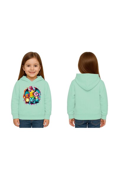 SEDİRLİ Unisex Pokemon cu imprimeu pentru copii Swae tricou 3 fire cu glugă